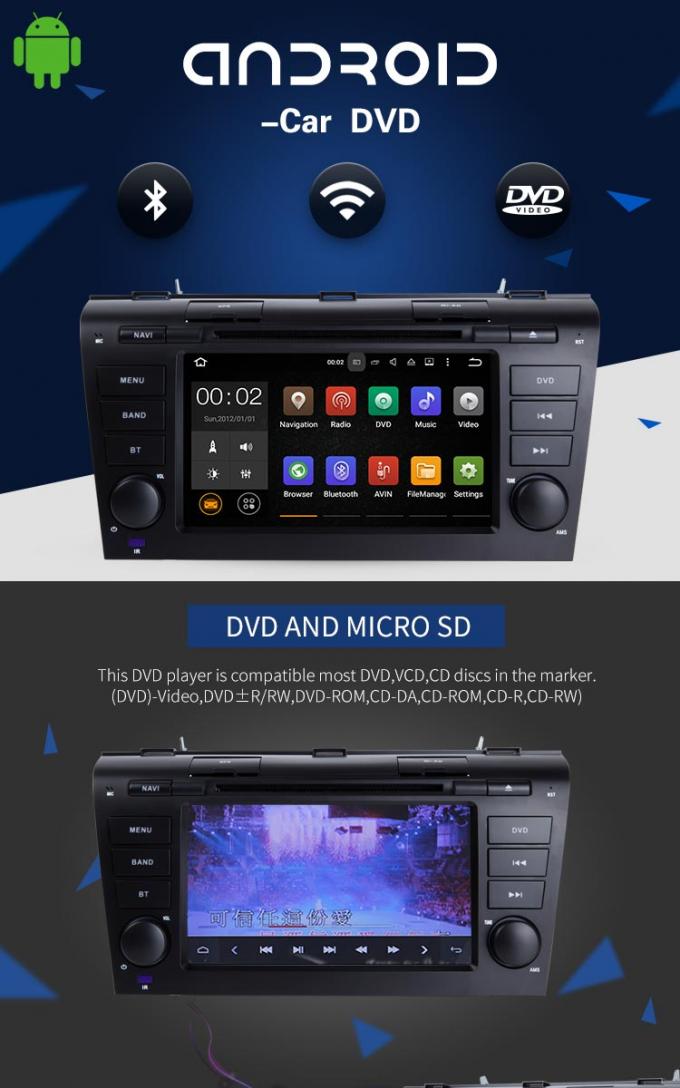 車のステレオのマルチメディア マツダ3のための人間の特徴をもつ車DVD PlayerBTの無線のアンドロイド7.1