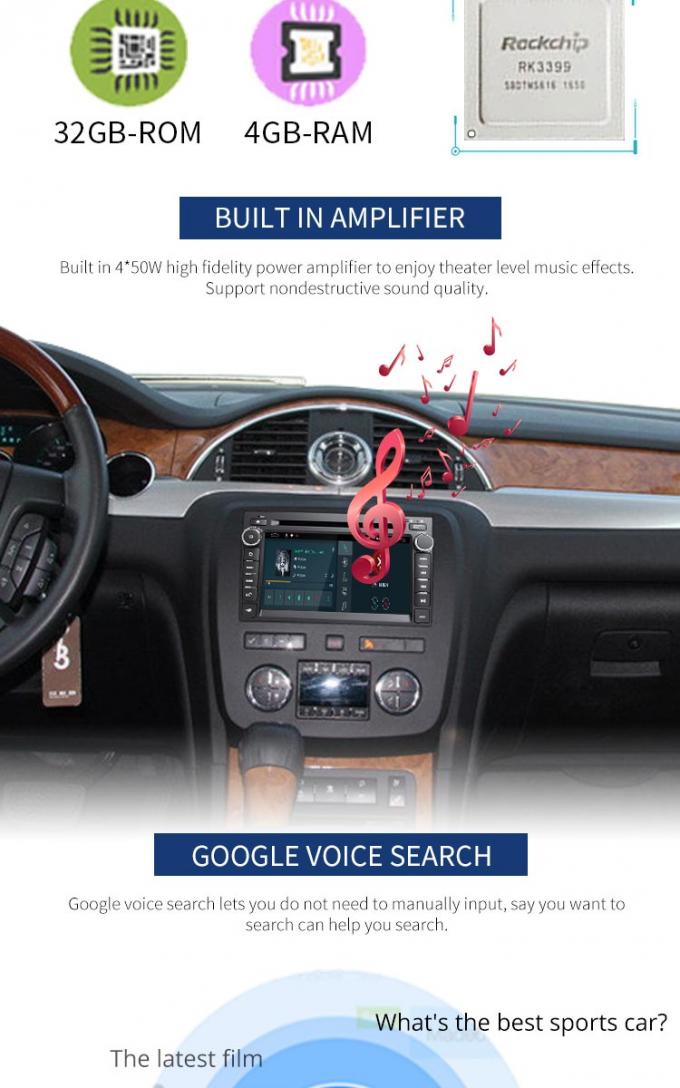 GPSの運行人間の特徴をもつ無線車のステレオ、Buick車の倍の喧騒のDVDプレイヤー装備されていたミラー リンク