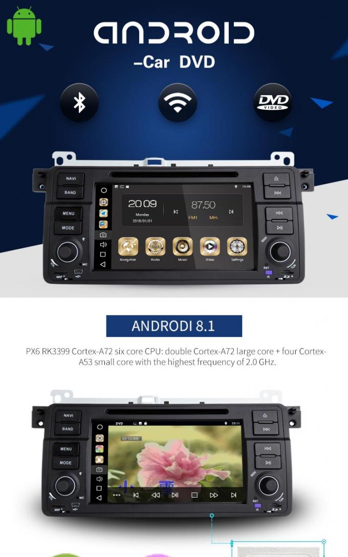 アンドロイド8.1 AM FM MP4エムピー・スリーの音声プレーヤーを持つPX6 BMW GPS DVDプレイヤー