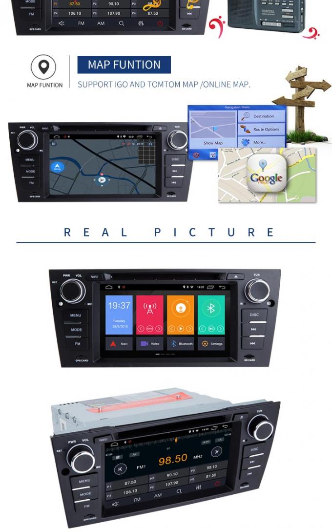 車の可能になる自動ラジオBMW GPS DVDプレイヤーPX6のアンドロイド8.1システムブルートゥース -