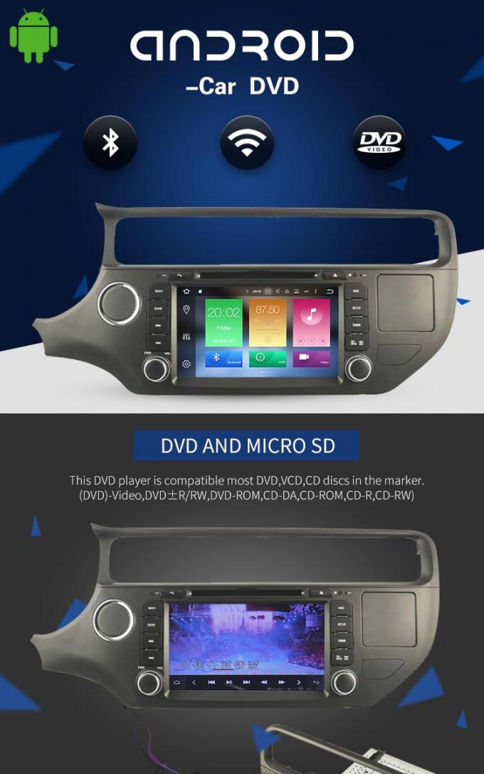 キア・リオ8.0可聴周波ビデオ3G 4G SWCを持つ人間の特徴をもつ車のDVDプレイヤー
