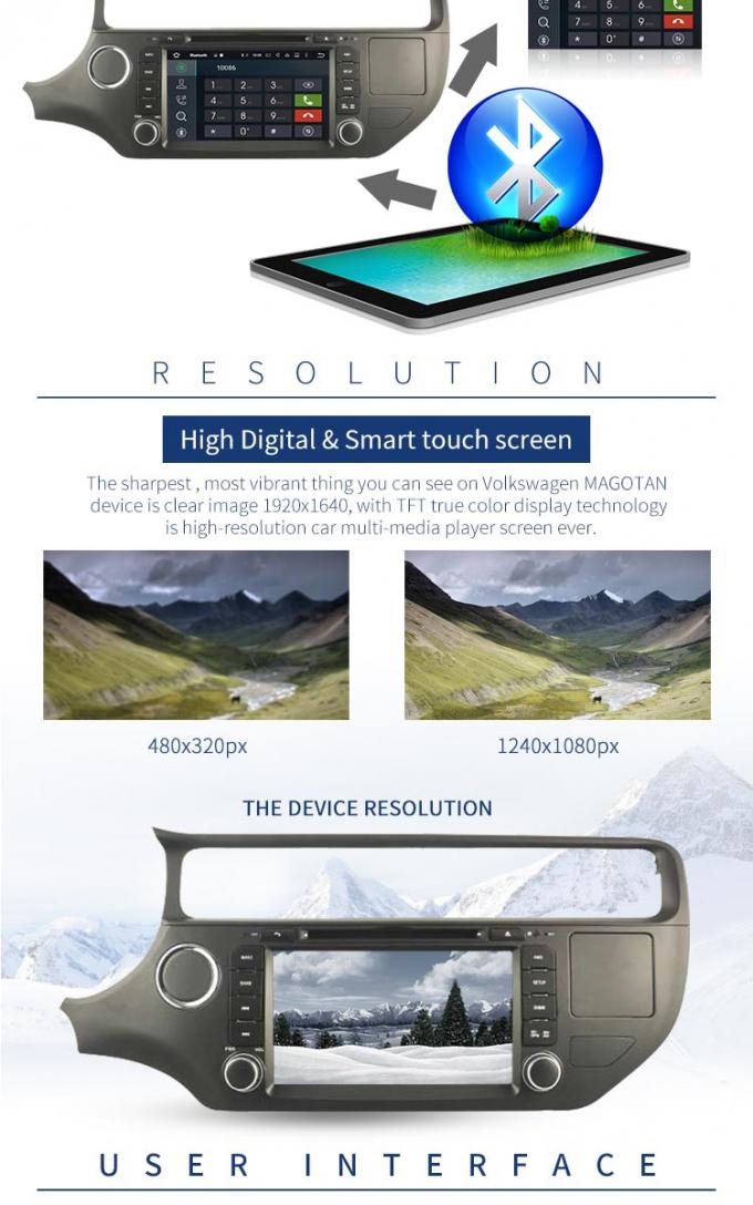 キア・リオ8.0可聴周波ビデオ3G 4G SWCを持つ人間の特徴をもつ車のDVDプレイヤー